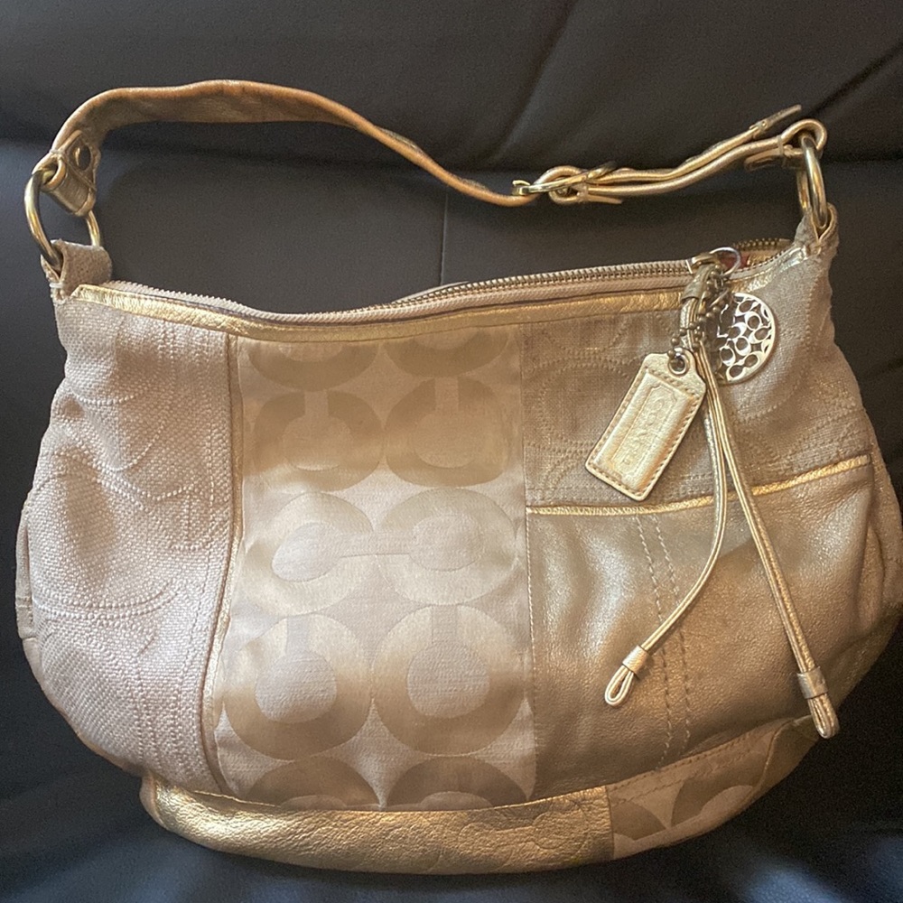 coach gold hobo bag